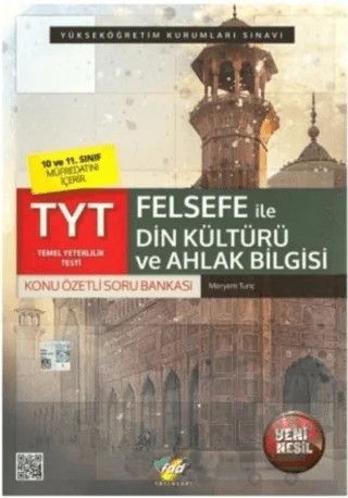 Tyt Felsefe Din Konu Özetli Soru Bankası – Meryem Tunç – Fdd Yayınları kitap kapağı
