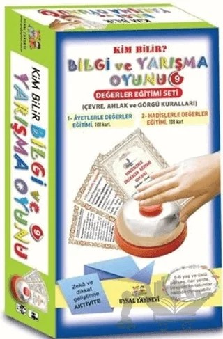 Kim Bilir? Bilgi ve Yarışma Oyunu 9 - Değerler Eğitimi Seti – Mürşide Uysal – Uysal Yayınevi kitap kapağı