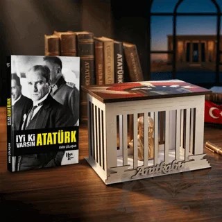 İyi ki Varsın Atatürk ve Atatürk Büstlü Ahşap Anıtkabir Işıklı Maket – Emin Çölaşan – Halk Kitabevi kitap kapağı