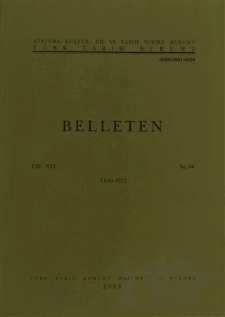 Belleten Sayı: 64 Cilt: 16 – Türk Tarih Kurumu Yayınları kitap kapağı