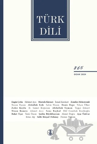 Türk Dili Dergisi Sayı: 865 Ocak 2024 – Türk Dil Kurumu Yayınları kitap kapağı