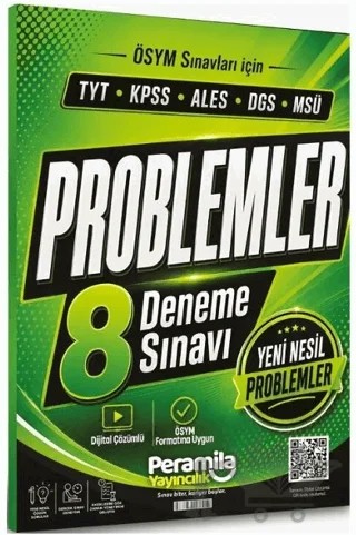 YKS TYT KPSS ALES DGS MSÜ Problemler 8 Deneme Çözümlü – Kolektif – Peramila Yayıncılık kitap kapağı