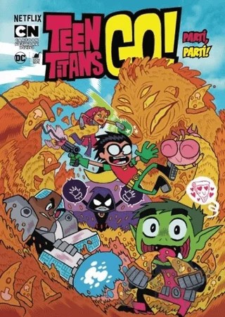 Teen Titans Go! Parti Parti! – Amy Wolfram, Merrill Hagan, Ricardo Sanchez, Sholly Fisch – Dinozor Genç kitap kapağı