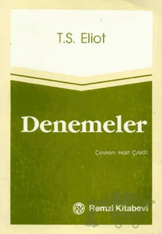 Denemeler – Thomas Stearns Eliot – Remzi Kitabevi kitap kapağı