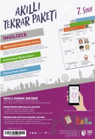 7. Sınıf İngilizce Akıllı Tekrar Paketleri – Kolektif – Teas Press kitap kapağı