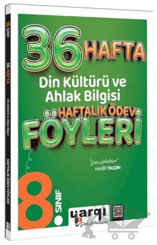 8. Sınıf Din Kültürü ve Ahlak Bilgisi 36 Haftalık Ödev Föyleri – Hanifi Yalçın – Yargı Yayınevi kitap kapağı