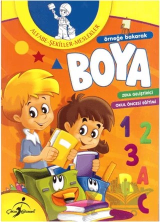 Örneğe Bakarak Boya Alfabe - Şekiller - Meslekler – Kolektif – Çocuk Gezegeni kitap kapağı