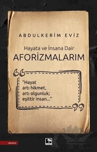Hayata ve İnsana Dair - Aforizmalarım – Abdülkerim Eviz – Çınaraltı Yayınları kitap kapağı