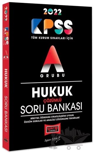 2022 KPSS A Grubu Hukuk Çözümlü Soru Bankası – Hikmet Aksakal – Yargı Yayınevi kitap kapağı