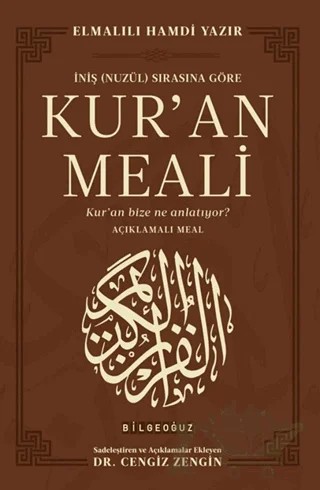 İniş (Nuzül) Sırasına Göre Kur'an Meali – Elmalılı Muhammed Hamdi Yazır – Bilgeoğuz Yayınları kitap kapağı