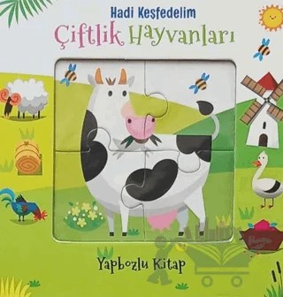 Hadi Keşfedelim - Çiftlik Hayvanları Yapbozlu Karton Kitap – Kolektif – Çiçek Yayıncılık kitap kapağı