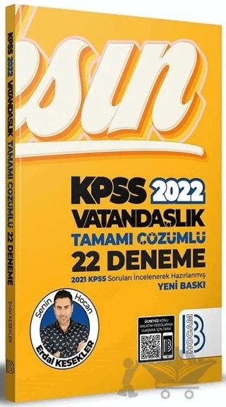 KPSS Vatandaşlık 22 Deneme Çözümlü – Erdal Kesekler – Benim Hocam Yayınları kitap kapağı
