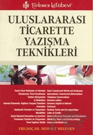 Uluslararası Ticarette Yazışma Teknikleri – Mehmet Melemen – Türkmen Kitabevi kitap kapağı