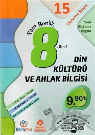 8. Sınıf Din Kültürü ve Ahlak Bilgisi Tam Benlik 15 Deneme Sınavı – Kolektif – Bilimyolu Yayıncılık kitap kapağı