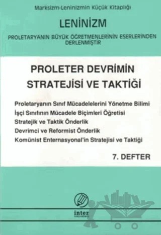 Proleter Devrimin Stratejisi ve Taktiği – Kolektif – İnter Yayınları kitap kapağı