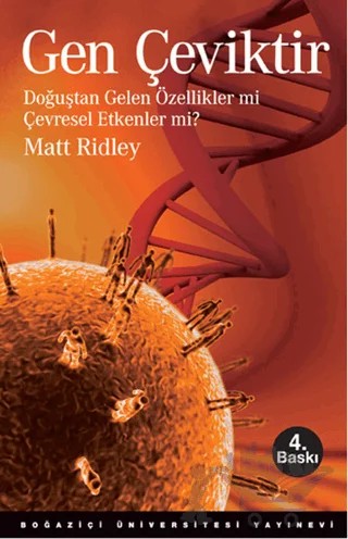 Gen Çeviktir – Matt Ridley – Boğaziçi Üniversitesi Yayınevi kitap kapağı