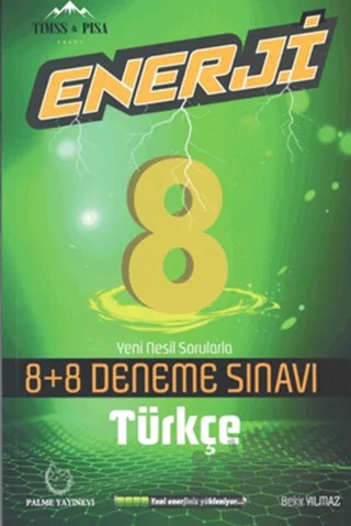 Palme 8. Sınıf Enerji Türkçe 8+8 Deneme Sınavı – Bekir Yılmaz – Palme Yayınları kitap kapağı