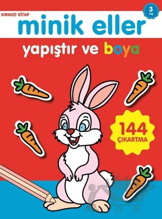 Minik Eller Yapıştır Ve Boya - Kırmızı Kitap – Kolektif – 0-6 Yaş Yayınları kitap kapağı