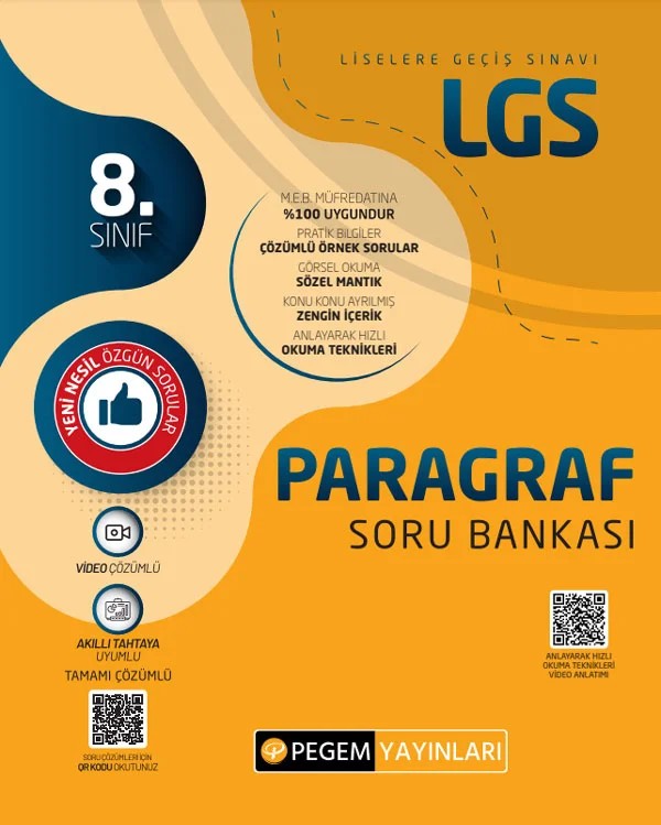LGS Paragraf Soru Bankası – Pegem Akademi Yayıncılık kitap kapağı