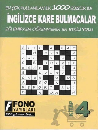 İngilizce Kare Bulmacalar 4. Kitap – Deniz Meriç – Fono Yayınları kitap kapağı