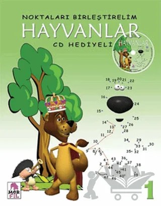 Noktaları Birleştirelim 1 - Hayvanlar Cd Hediyeli – Kolektif – Mor Fil Yayınları kitap kapağı