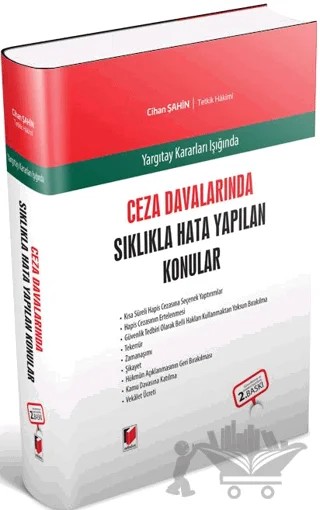 Ceza Davalarında Sıklıkla Hata Yapılan Konular – Cihan Şahin – Adalet Yayınevi kitap kapağı