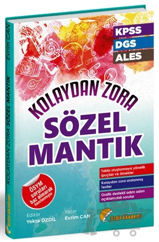 KPSS DGS ALES Sözel Mantık Kolaydan Zora Soru Bankası – Evrim Can – Özdil Akademi Yayınları kitap kapağı