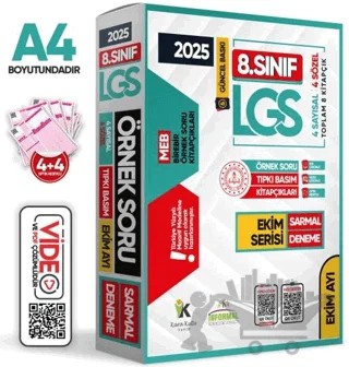 2025 8. Sınıf LGS Ekim Ayı MEB Örnek Soru Tıpkı Basım 4lü Sarmal Deneme Paketi Video/PDF Çözümlü – Kolektif – Karakutu Yayın kitap kapağı