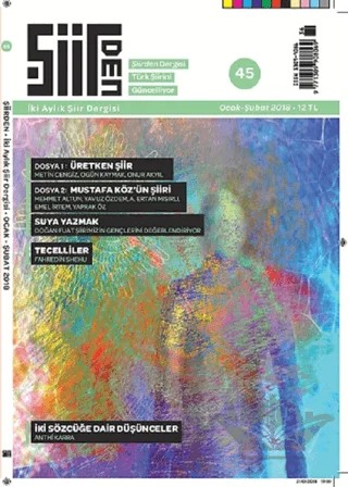 Şiirden İki Aylık Şiir Dergisi Sayı: 45 Ocak - Şubat 2018 – Şiirden Yayıncılık kitap kapağı