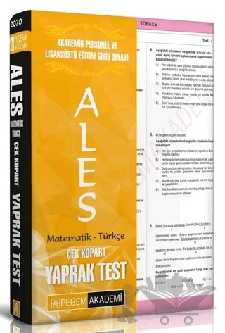 ALES Çek Kopar Yaprak Test Matematik - Türkçe – Kolektif – Pegem Akademi Yayıncılık kitap kapağı