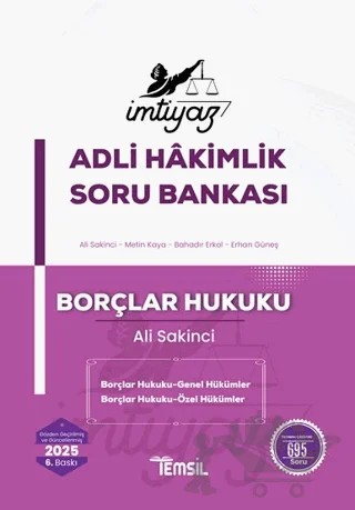 İmtiyaz Borçlar Hukuku (Genel Hükümler-Özel Hükümler) Soru Bankası – Ali Sakinci – Temsil Kitap kitap kapağı