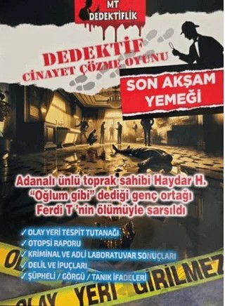 Dedektiflik Cinayet Çözme Oyunu - Son Akşam Yemeği – Kollektif – MT Dedektiflik kitap kapağı