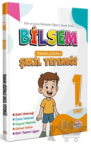 1. Sınıf Bilsem Hazırlık Şekil Yeteneği Tamamı Çözümlü – Kolektif – Editör Yayınevi kitap kapağı