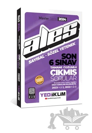 2024 ALES Sayısal-Sözel Yetenek Son 6 Sınav Tamamı Çözümlü Çıkmış Sorular – Kolektif – Yediiklim Yayınları kitap kapağı