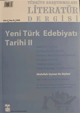 Türkiye Araştırmaları Literatür Dergisi Cilt: 4 Sayı: 8 - 2006 – Bilim ve Sanat Vakfı kitap kapağı