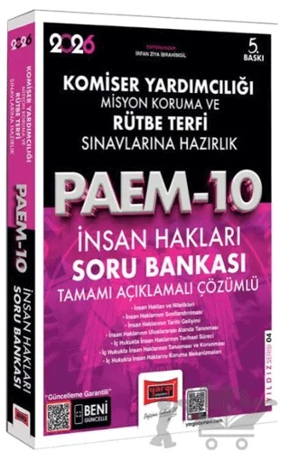 2026 PAEM Komiser Yardımcılığı ve Rütbe Terfi Sınavlarına Hazırlık İnsan Hakları Soru Bankası – İrfan Ziya İbrahimgil – Yargı Yayınevi kitap kapağı