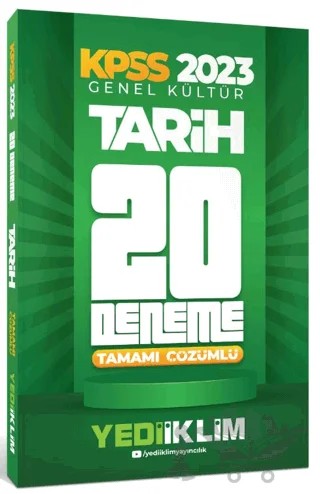 2023 KPSS Genel Kültür Tarih Tamamı Çözümlü 20 Deneme – Kolektif – Yediiklim Yayınları kitap kapağı