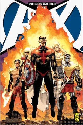 Avengers vs X-Men - 2 – Brian Michael Bendis, Ed Brubaker, Jason Aaron, Jonathan Hickman, Matt Fraction – Gerekli Şeyler Yayıncılık kitap kapağı