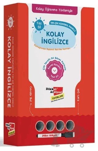Kolay İngilizce Konuşturan Resimli Kelime Kartları – Kolektif – Dikkat Atölyesi Yayınları kitap kapağı