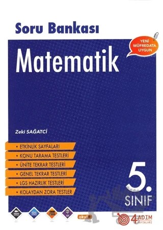 5. Sınıf Matematik Soru Bankası – Zeki Sağatçi – 4 Adım Yayınları kitap kapağı