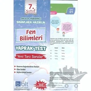 7. Sınıf Fen Bilimleri Yaprak Test – Kolektif – Bulut Eğitim ve Kültür Yayınları kitap kapağı