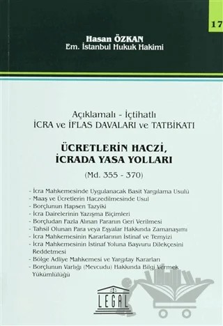 Ücretlerin Haczi, İcrada Yasa Yolları - Seri 17 – Hasan Özkan – Legal Yayıncılık kitap kapağı