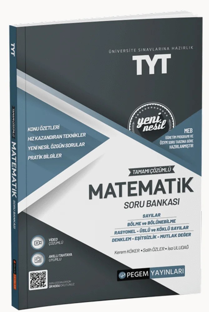 TYT Matematik Sayılar Bölme ve Bölünebilme Rasyonel Üslü Köklü Sayılar – Komisyon – Pegem Akademi Yayıncılık kitap kapağı