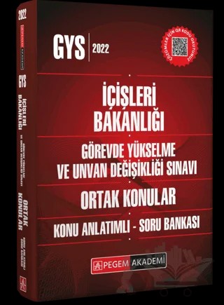 2022 GYS İçişleri Bakanlığı Görevde Yükselme ve Unvan Değişikliği Ortak Konular Konu Anlatımlı Soru Bankası – Kolektif – Pegem Akademi Yayıncılık kitap kapağı