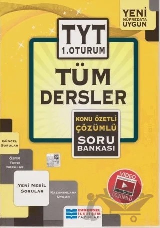 TYT Tüm Dersler Konu Özetli Çözümlü Soru Bankası 1. Oturum – Kolektif – Evrensel İletişim Yayınları kitap kapağı
