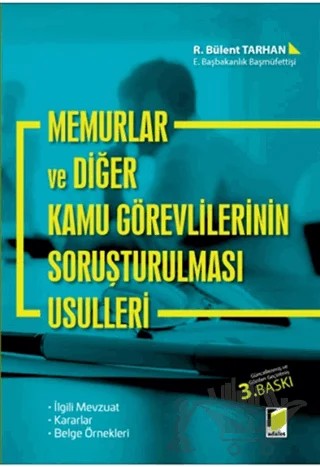 Memurlar ve Diğer Kamu Görevlilerinin Soruşturulması Usülleri – R. Bülent Tarhan – Adalet Yayınevi kitap kapağı