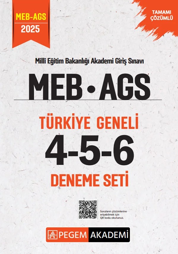 2025 MEB AGS Tamamı Çözümlü Türkiye Geneli 4-5-6 (3'lü Deneme Seti) – 6 (3'lü Deneme Seti) – Pegem Akademi Yayıncılık kitap kapağı