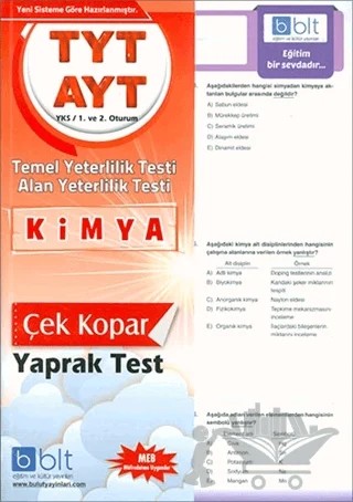 TYT AYT Kimya Yaprak Test – Kolektif – Bulut Eğitim ve Kültür Yayınları kitap kapağı