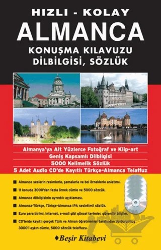 Hızlı Kolay Almanca Konuşma Kılavuzun Dilbilgisi Sözlük CD'li – Metin Yurtbaşı – Beşir Kitabevi kitap kapağı