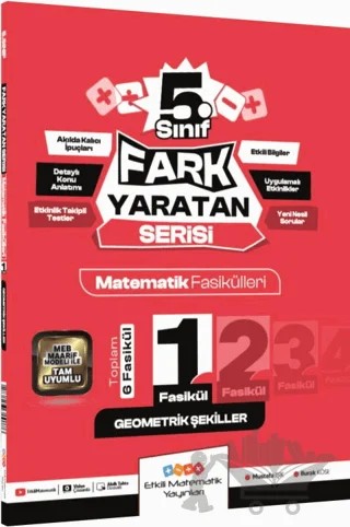 5. Sınıf Geometrik Şekiller Fark Yaratan Fasikül 1 – Mustafa Işık, Burak Köse – Etkili Matematik Yayınları kitap kapağı